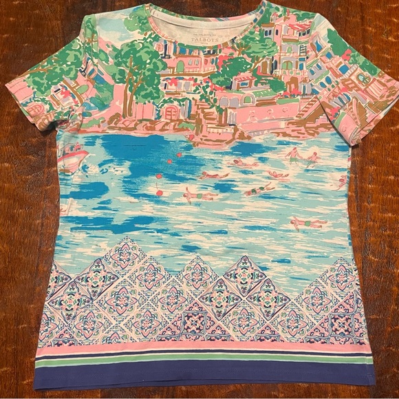 TALBOTS TEE Lake Como. Petite Medium. 
95% cotton, 5% spandex. - Picture 3 of 9